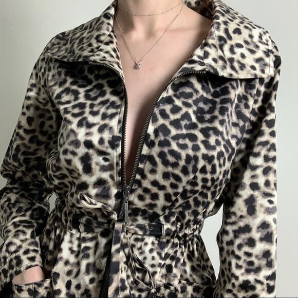 Dana Buchman Leopard Print Tie Waist Jacket - Picture 1 of 4